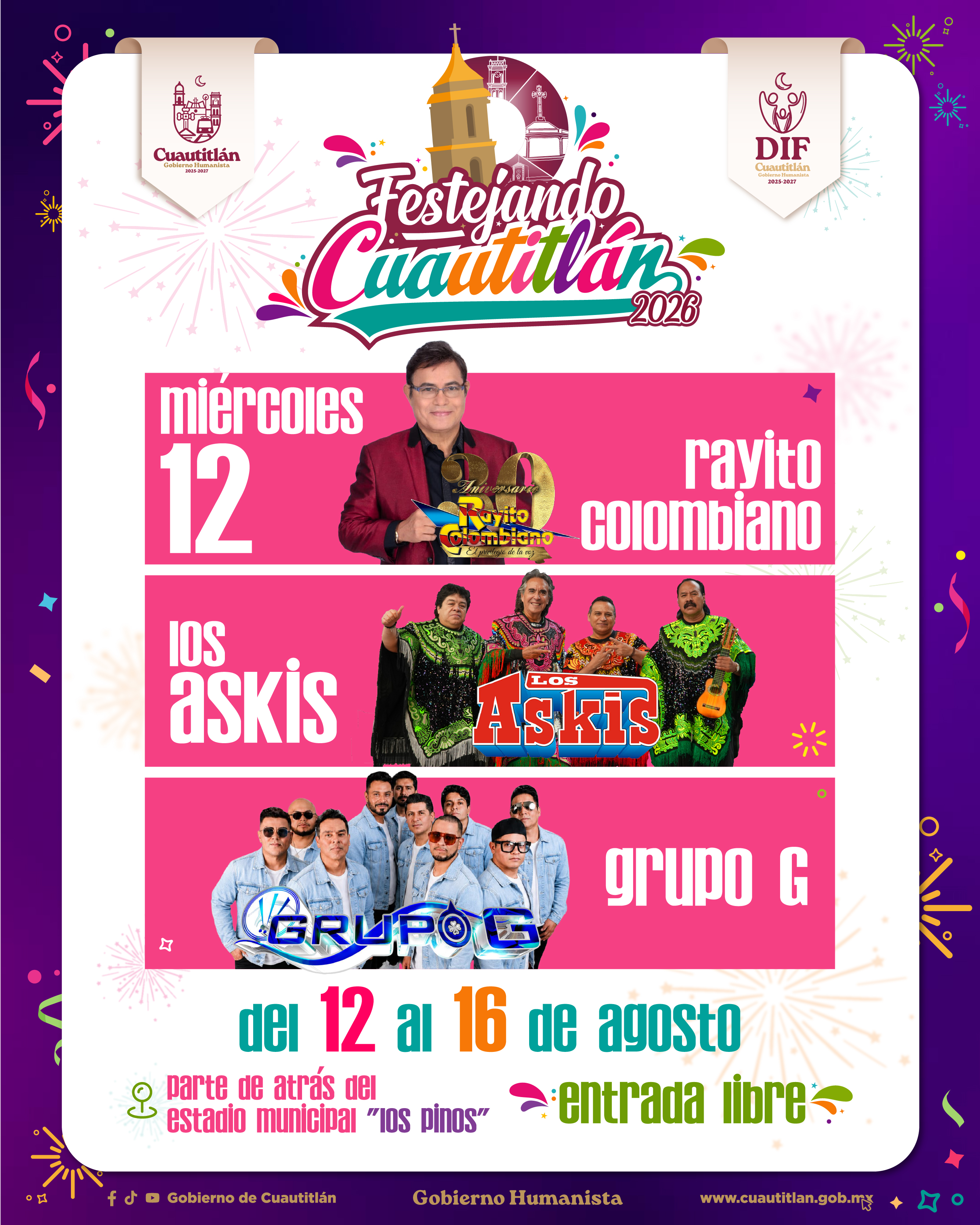 Miércoles 12 de Agosto - Rayito Colombiano, Los Askis, Grupo G